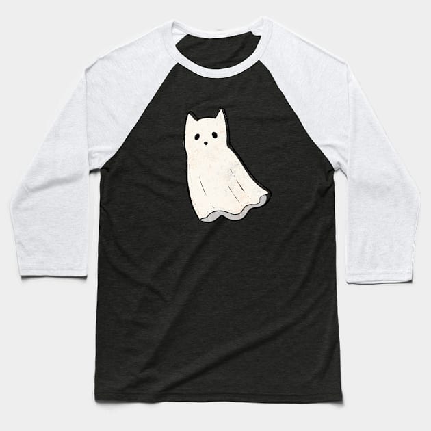 Ghost Cat Baseball T-Shirt by Alexandra Franzese